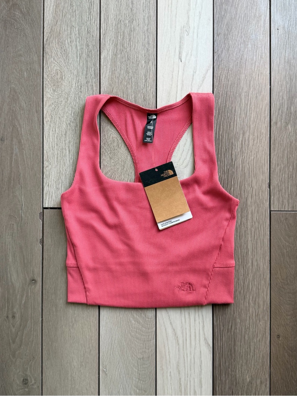 The North Face pink ribbed knit tank top